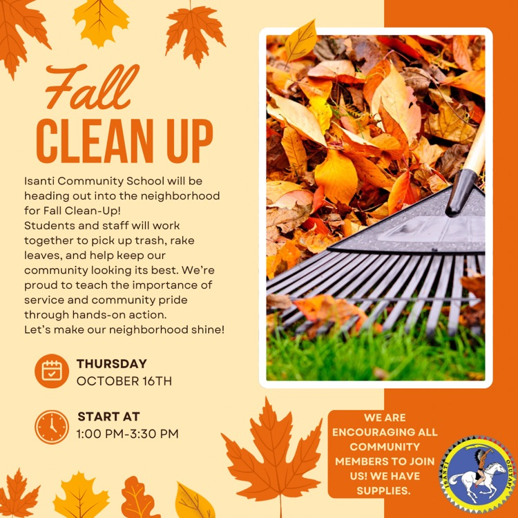 image of fall leaves advertising fall clean up today