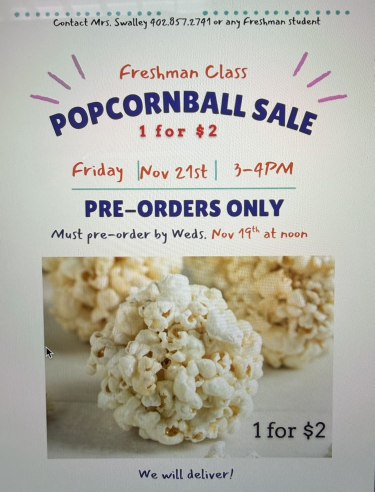 post with a popcorn ball advertising a popcorn ball sale