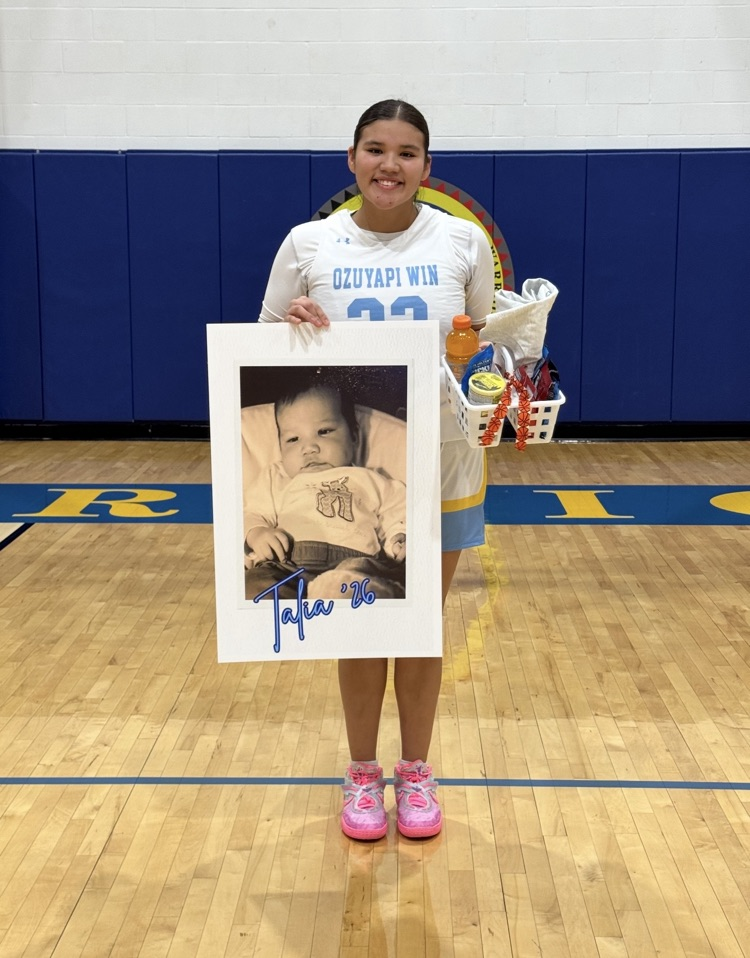 photo of our 4 senior athletes with a blue background and santee school logo. seniors are holding their baby pictures
