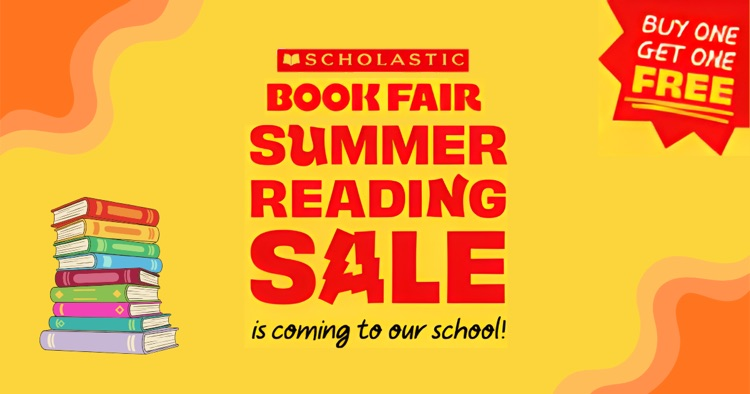 book fair summer sale. buy one get one free.