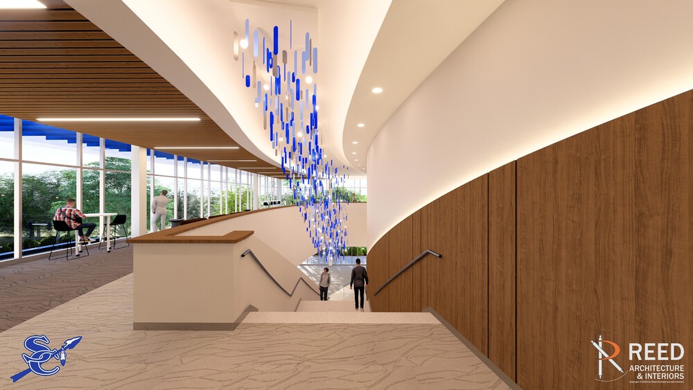 Chandelier rendering in Sapulpa Performing Arts Center