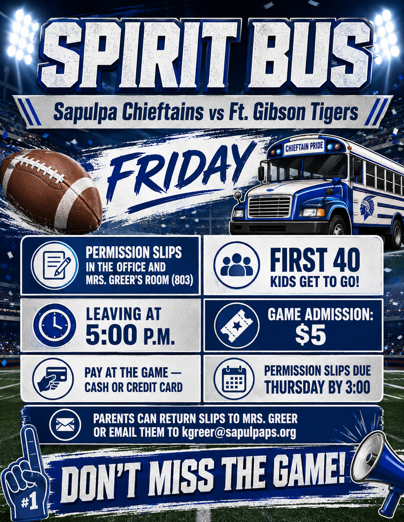 Spirit Bus info for the Ft Gibson Football Game
