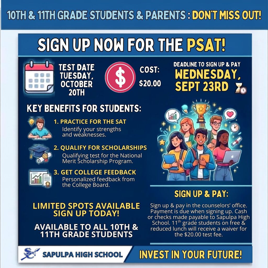 Sign up now for the PSAT! 