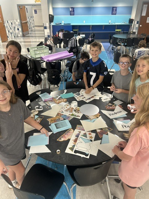 students working on positive affirmations