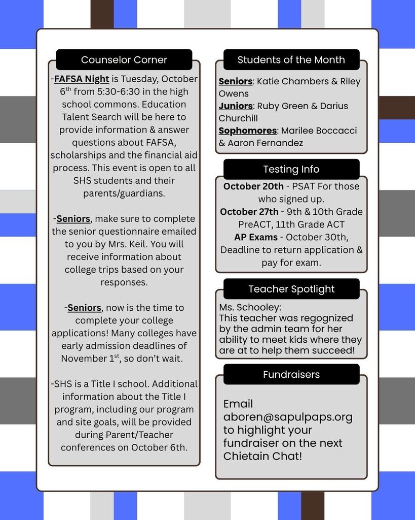 October Chieftain Chat