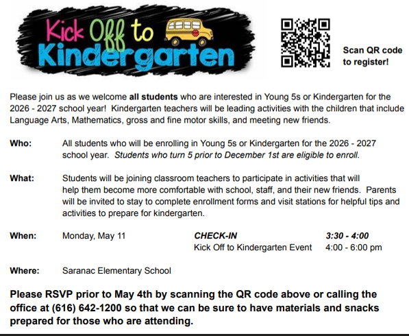 Kickoff to Kindergarten 2026