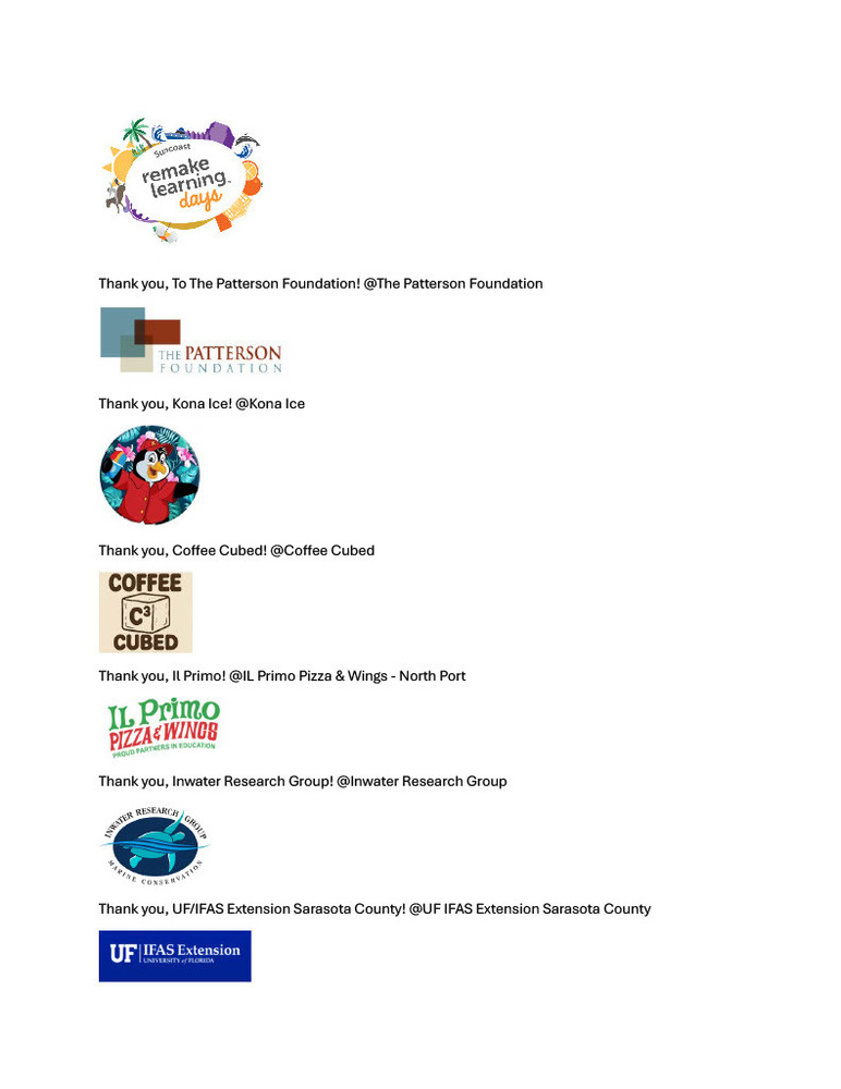 Thank you to our Sponsors