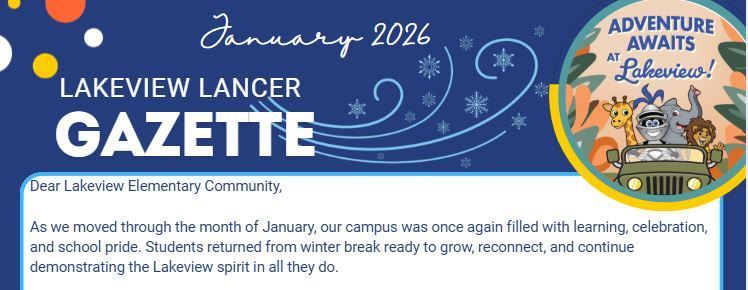 Lakeview School Newsletter - January Recap 2026