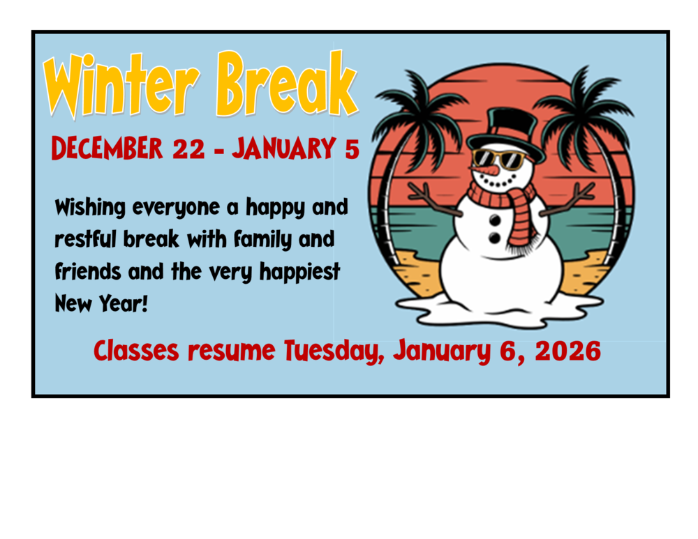 Winter Break - Dec. 22-Jan. 5