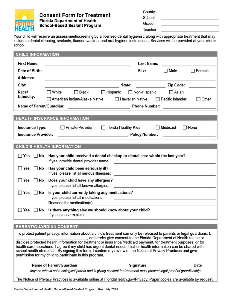 Dental Sealant Program (Dec 1 - Dec 19)