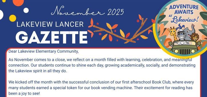 Lakeview Lancer Gazette November 2025 Recap