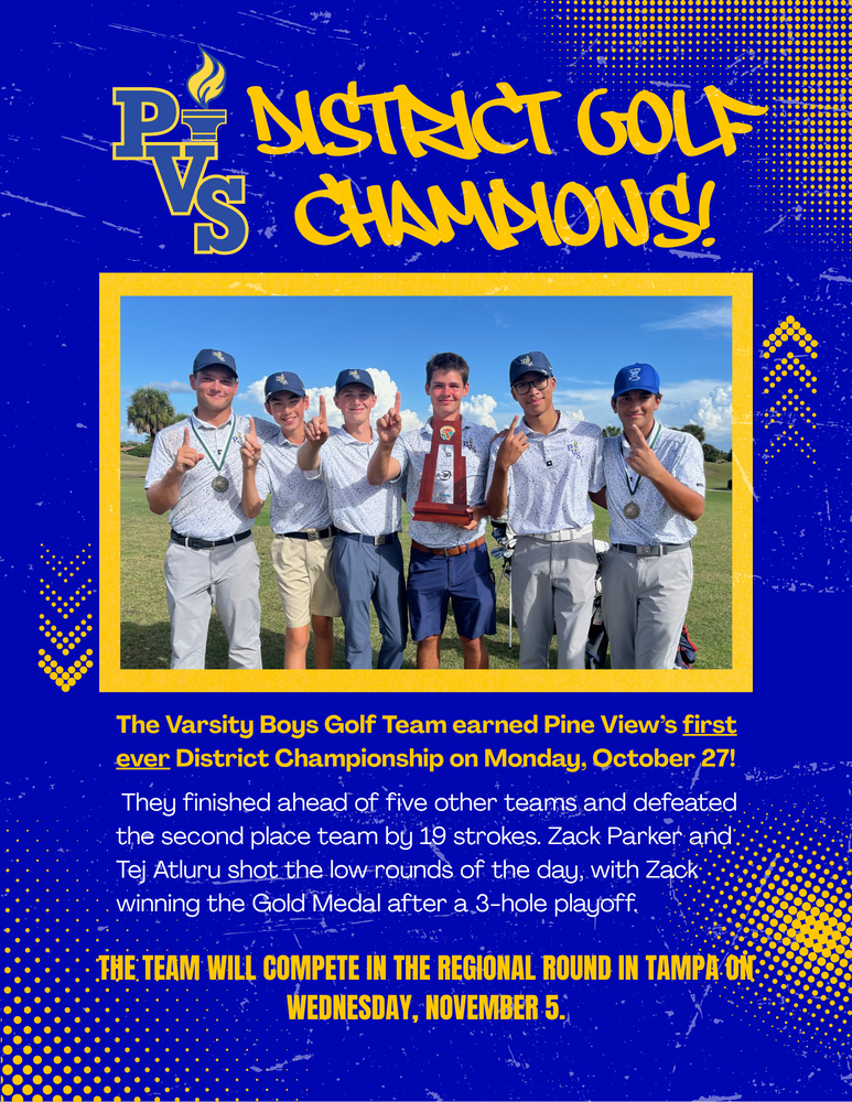 HS Varsity Boys Golf District Champions!