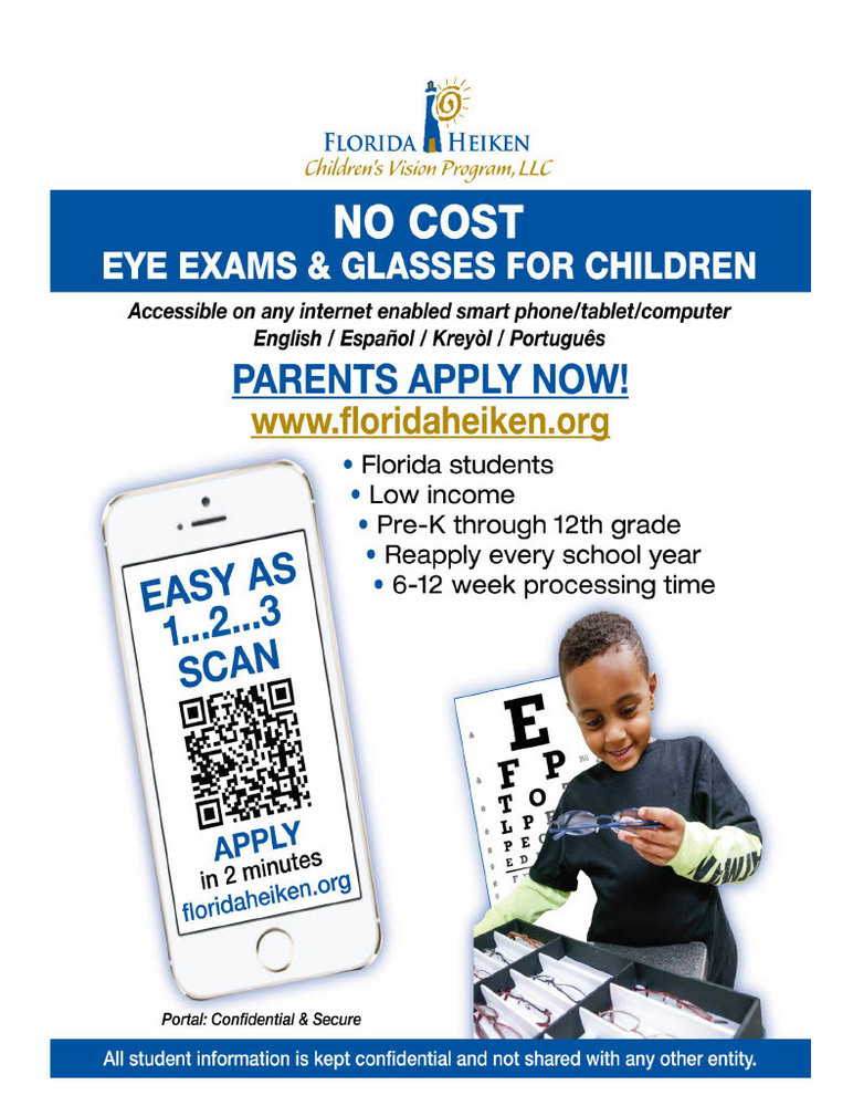 No Cost Eye Exam & Glasses for Cranberry Elementary Students