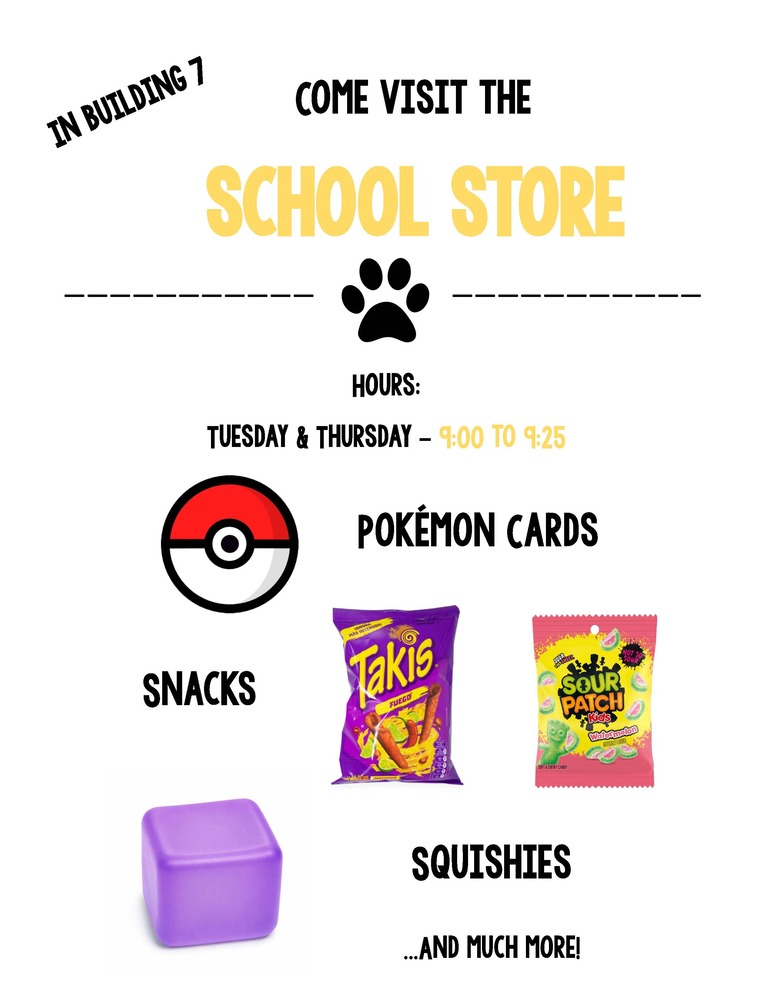 School Store Open Tuesdays & Thursdays