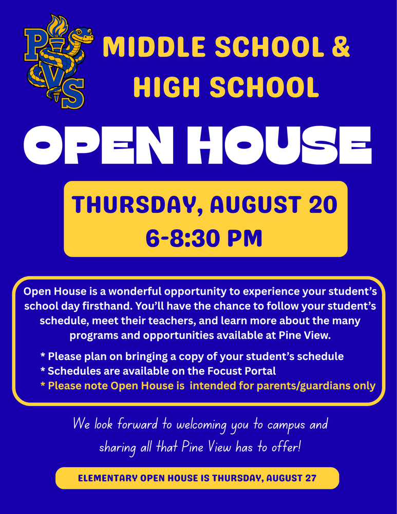 Middle & High School Open House