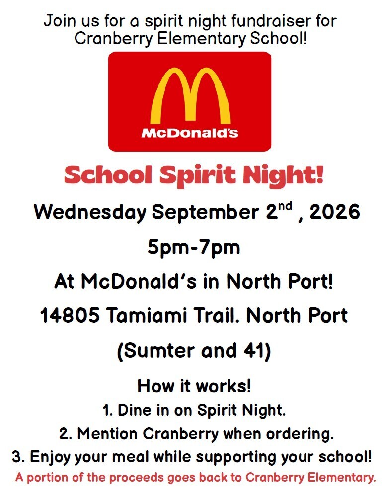 School Spirit Night - Sept. 2nd