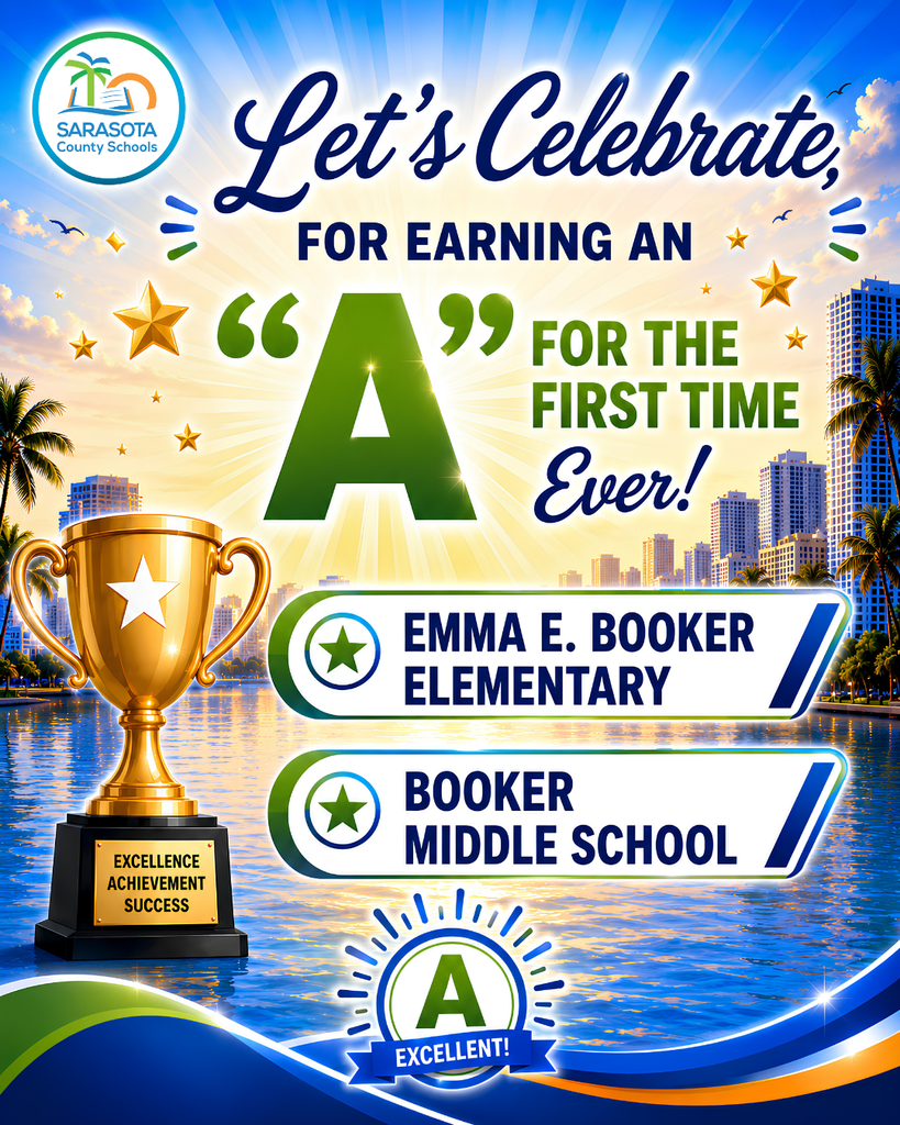 It's official... HISTORY HAS BEEN MADE! 👏 Congratulations to Emma E. Booker Elementary School and Booker Middle School on earning an A school grade for the first time since Florida's school grading system began! These milestone moments are the result of years of hard work, strong leadership, and a school community that never stopped believing in what's possible. Even more impressive: ✨ Emma E Booker Elementary jumped 75 points to earn its first-ever A school grade! ✨ Booker Middle School gained 59 points to earn its first-ever A school grade and helped make history as every district-managed middle school earned an A this year! Congratulations to the students, teachers, staff, families, and school leaders who made this incredible achievement possible. We couldn't be prouder!