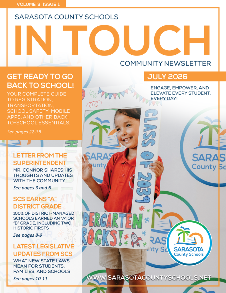 A child holds a "Pergarten Rocks!" sign. The cover has a colorful background and highlights topics like "Get Ready to Go Back to School".
