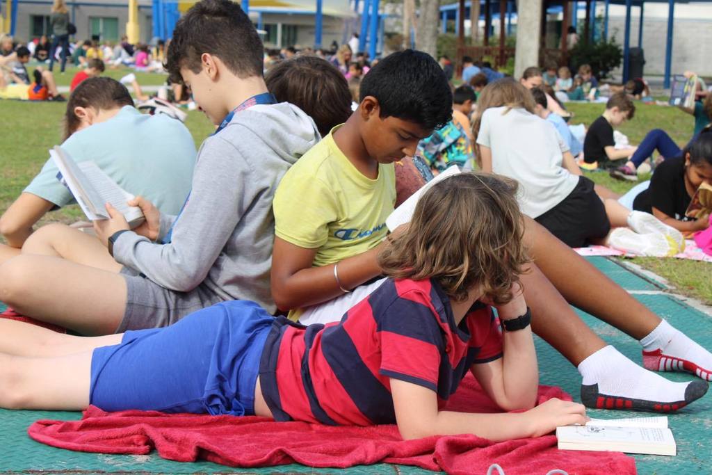 Students participating in the Literacy Week