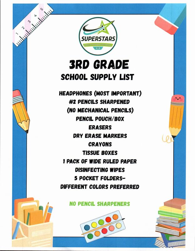 3 School Supply List