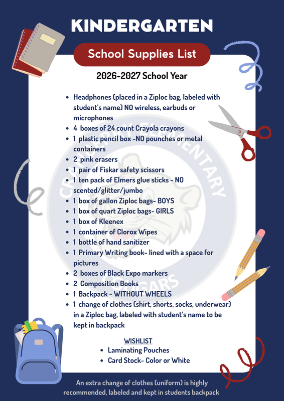 2026-2027 Supply Lists