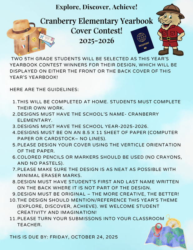 5th Graders - 2025-26 Yearbook Cover Contest