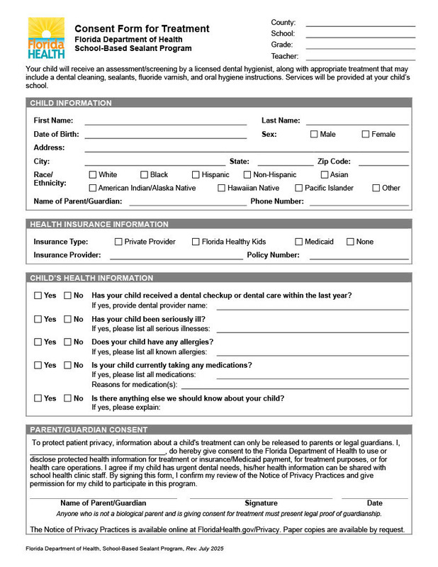 Dental Sealant Program (Dec 1st - 19th)