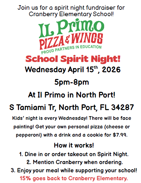 Spirit Night April 15th