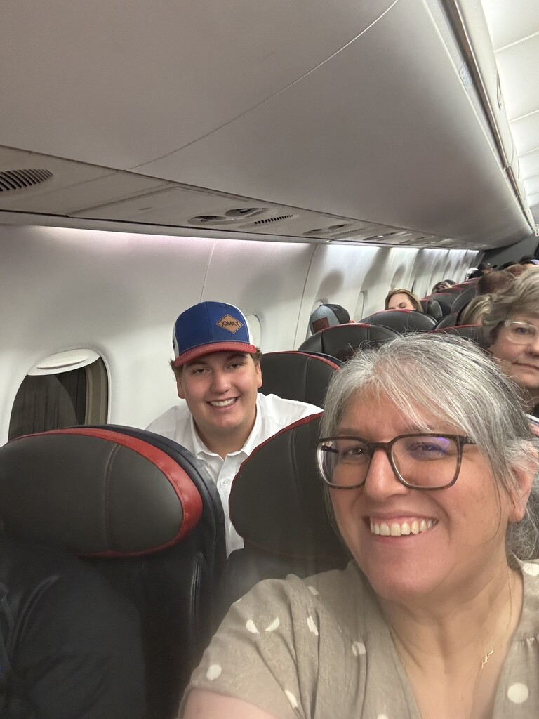 On the plane!