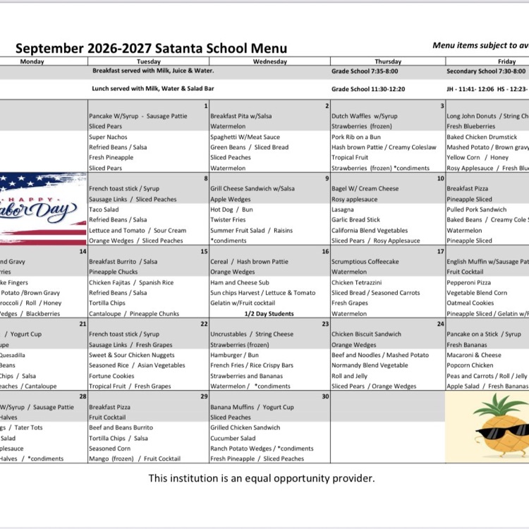 menu