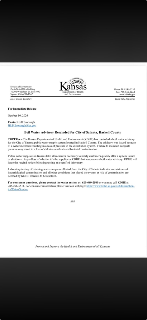 Boil Advisory has been lifted.