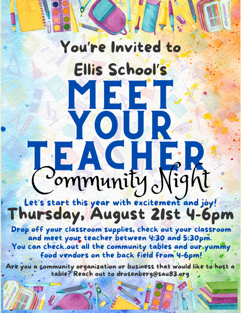 Meet Your Teacher Community Night 8/21 4-6pm
