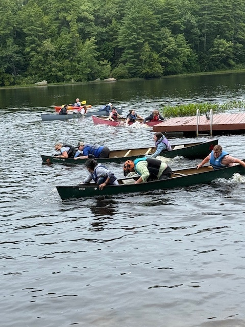 Canoeing with just our hands to paddle!