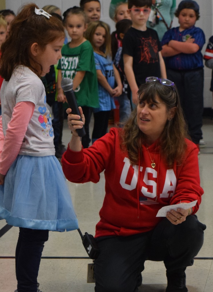 Kindergarteners performing "Because of You" 
