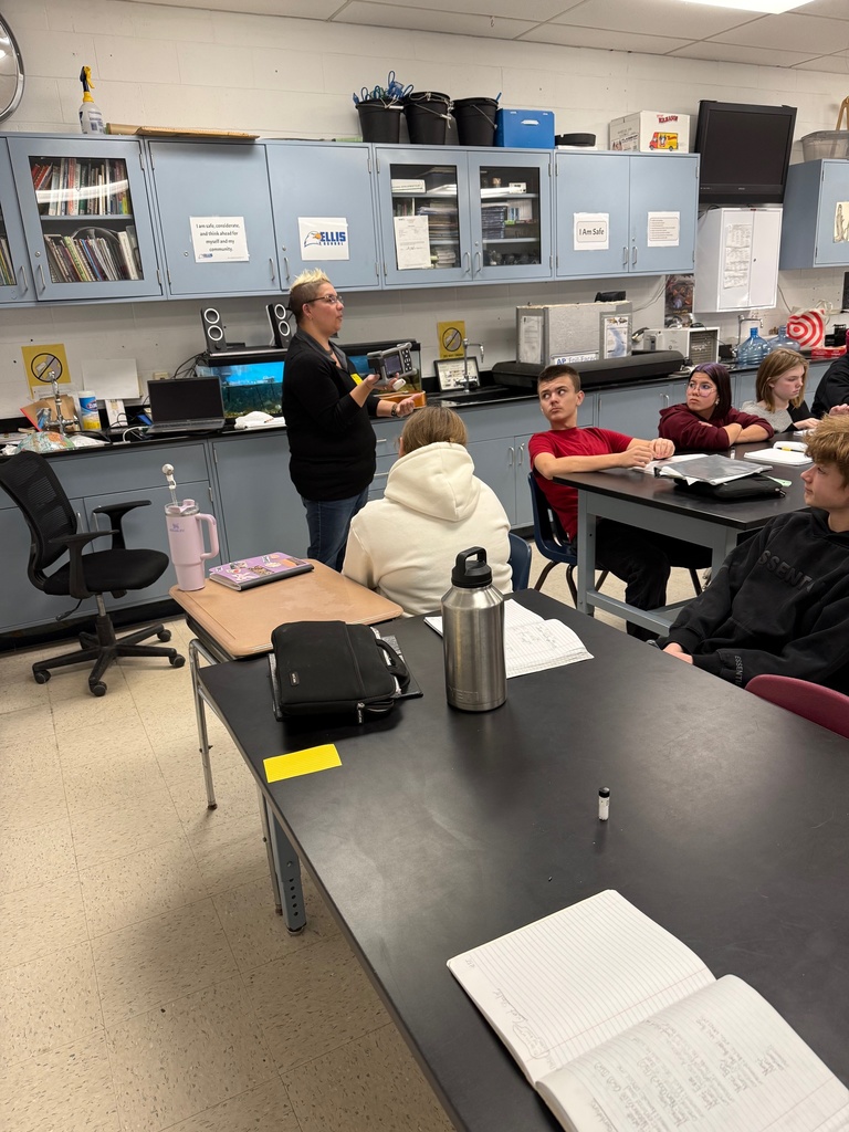 Dr. Profeta teaching eighth graders.