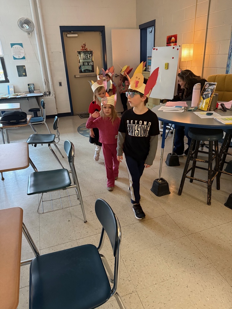 A couple of silent turkeys during the kindergarten parade!