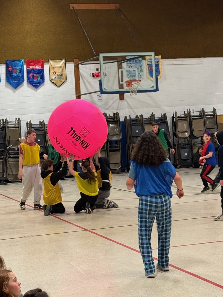 Students demonstrating kin ball