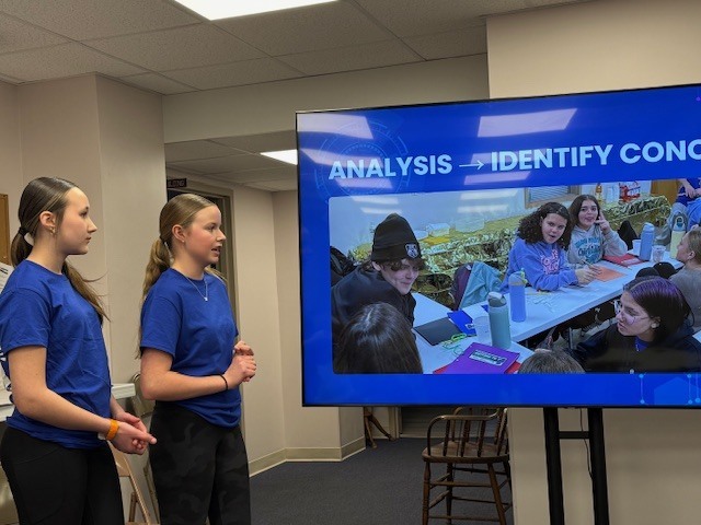 Students discussing data analysis and how they identified concerns