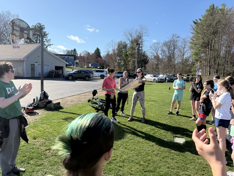 Sharing the poster with Mrs. MacArthur!