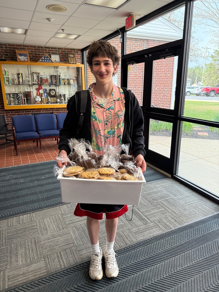 Student with baked goods