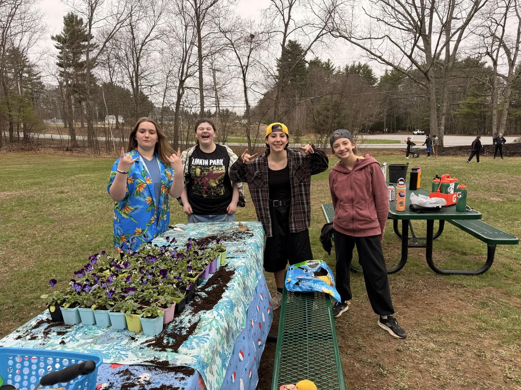 Cleaning the library grounds