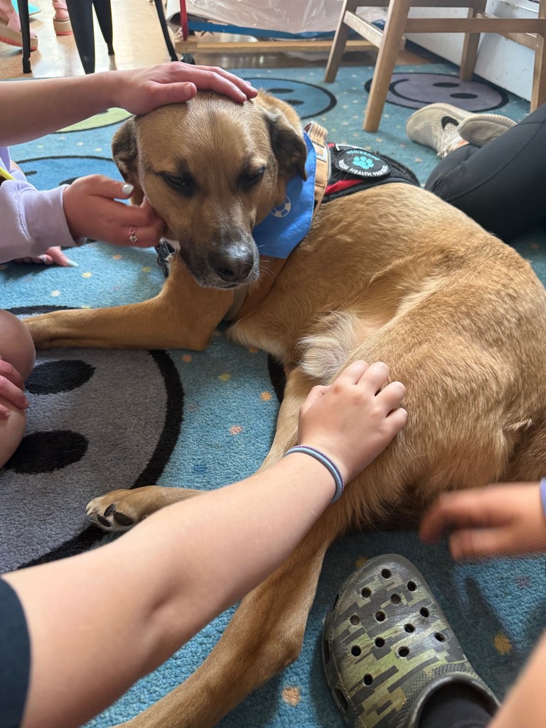 Petting Jaxson.