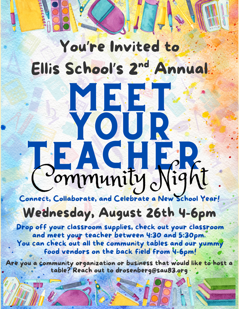 Meet Your Teacher Community Night 8/26 4-6pm