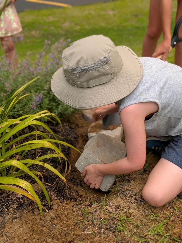 Creating the garden edging