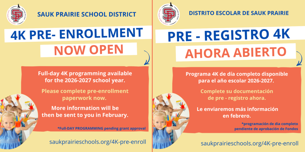 4K Pre-Enrollment for the 2026-27 school year!
