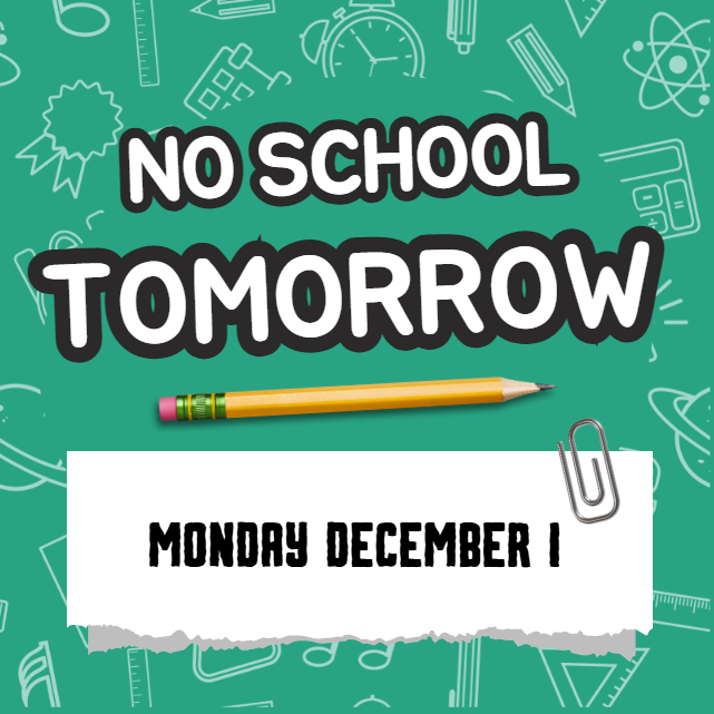 No School Dec. 1