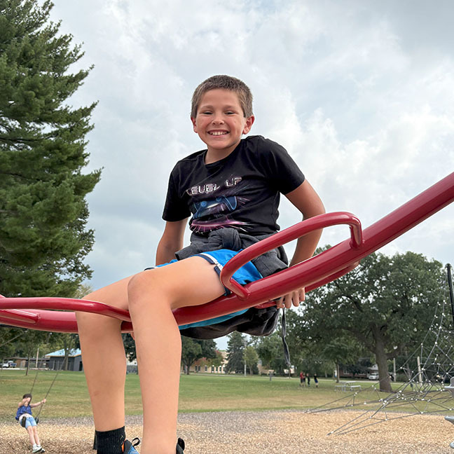 Grand Ave Students on the Playground