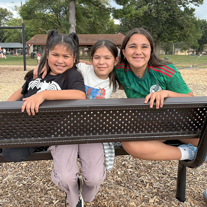 Grand Ave Students on the Playground