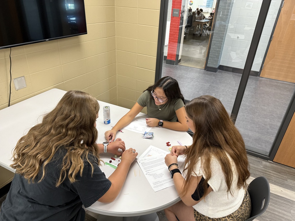 Three Students Building 3D DNA models 
