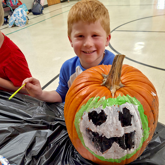 Afterschool Club Painting Pumpkins